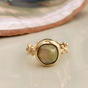 Abalone Mabe 14k Gold Ring
