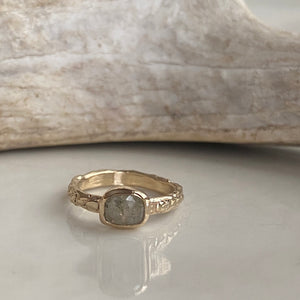 Rosecut Salt and Pepper Diamond Bolinas Ring