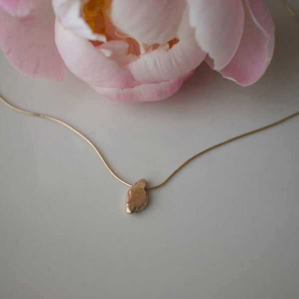 Hammered Gold Nugget Necklace