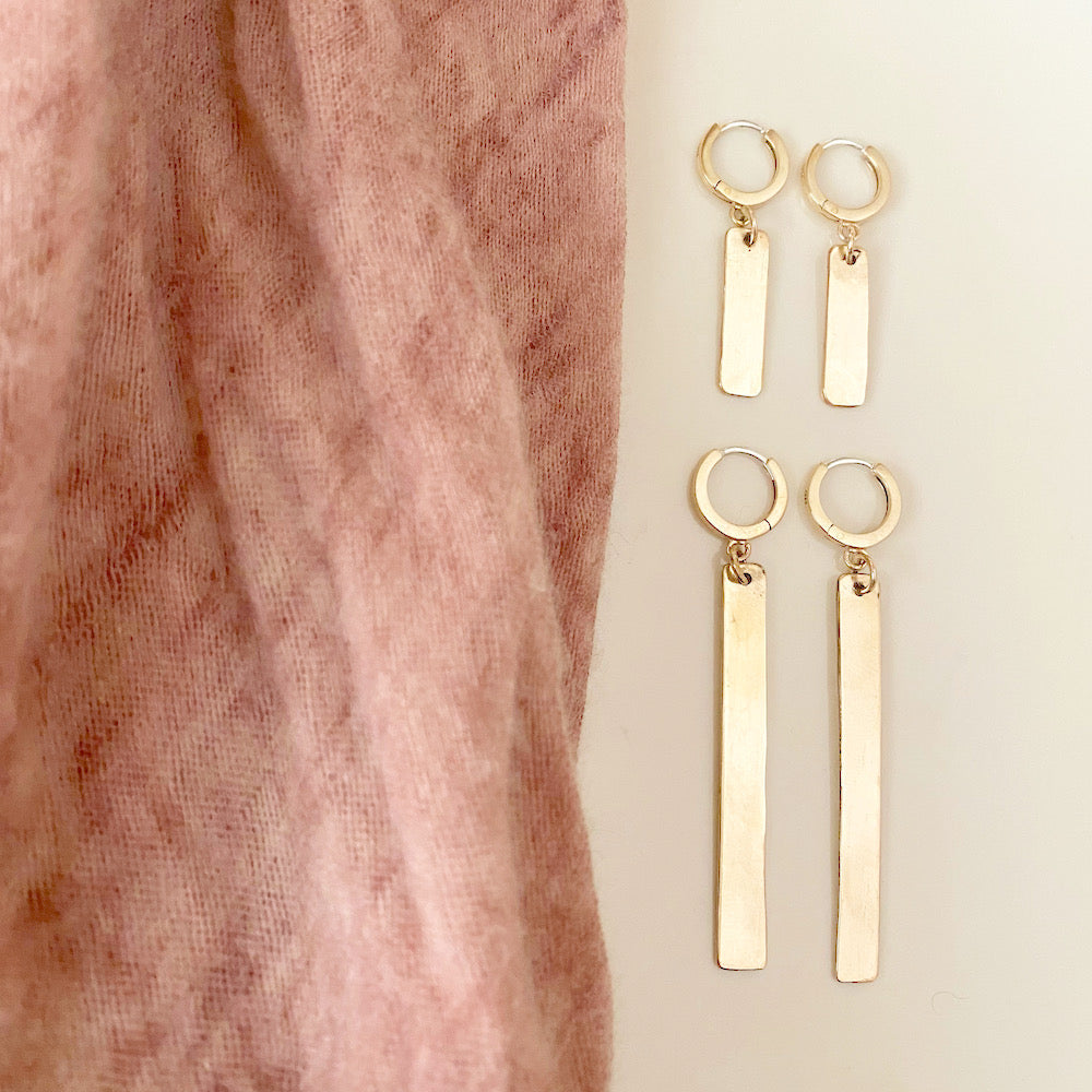 Tag Huggie Earrings