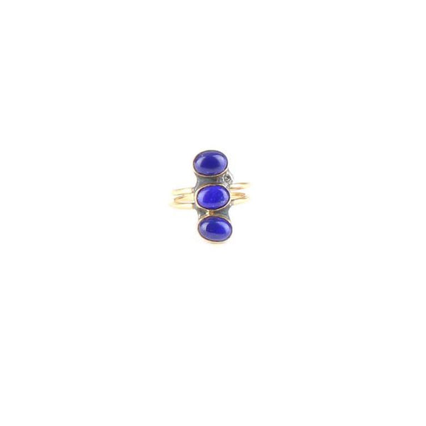 Triple Lapis Diamond Ring