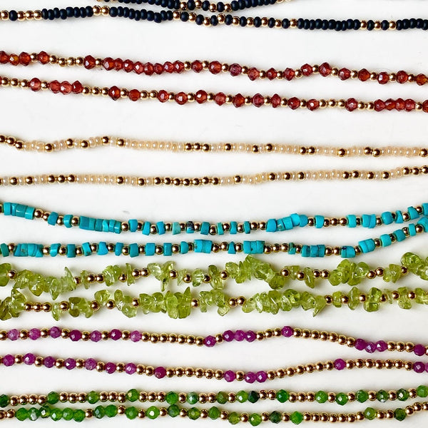 Short Gold Fill Beaded Necklace