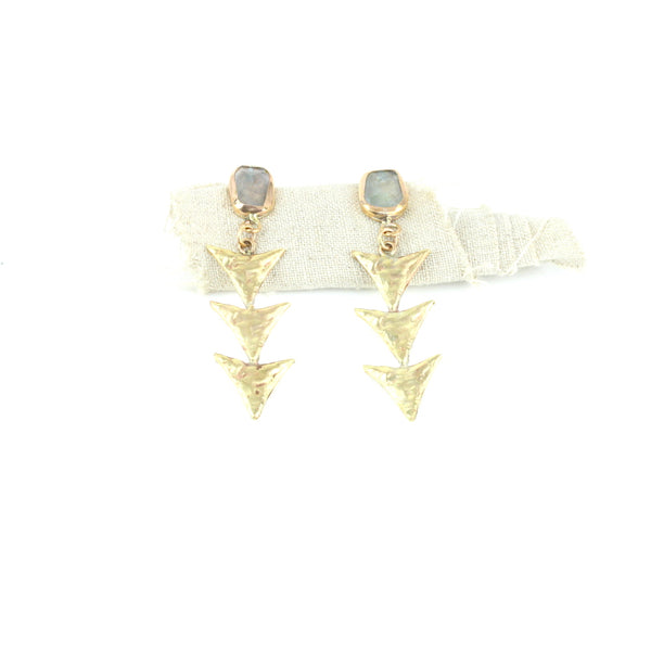Aquamarine Arrow Earrings