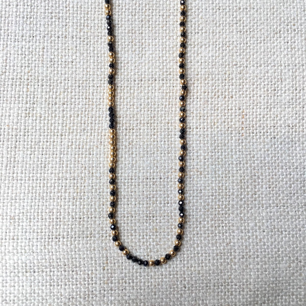 Black Garnet and Gold Fill Necklace