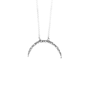 Silver Textured Crescent necklace