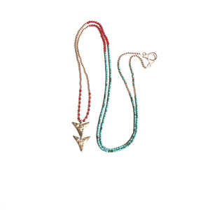 Double Arrow Beaded Necklace