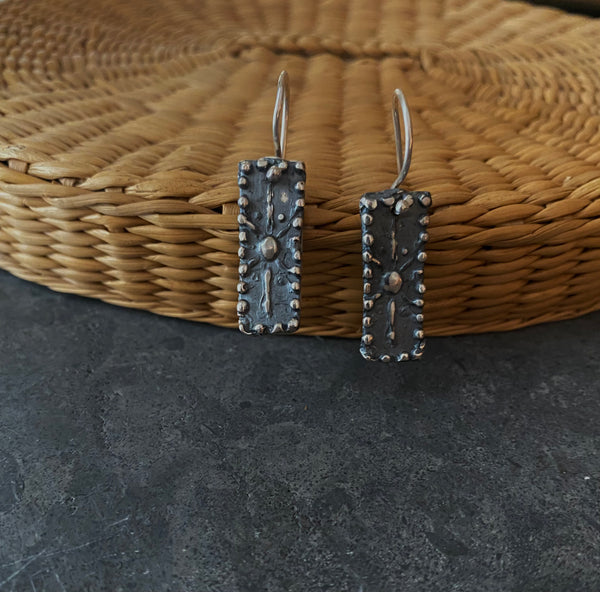 Rectangle Sunburst Earrings