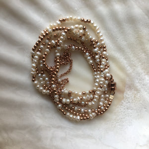Pearl and Rose Gold Fill Convertible Strand