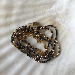 Black Garnet and Gold Fill Necklace