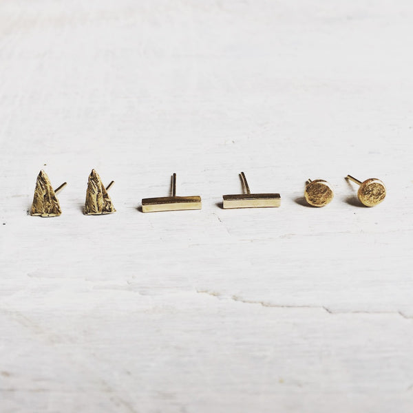 Gold Nugget Stud Earrings