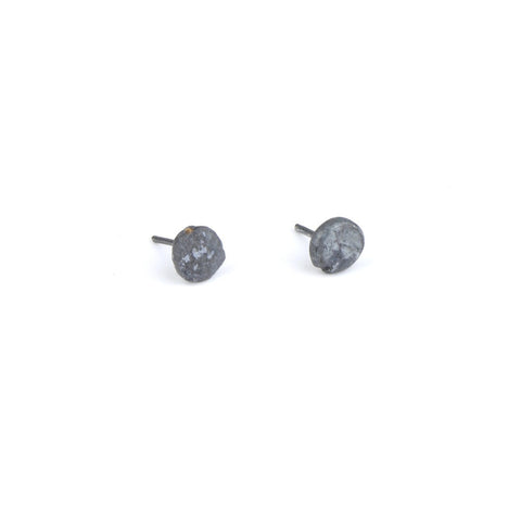 Oxidized Silver Stud Earrings