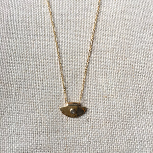 Diamond Disc Necklace in 14k Gold