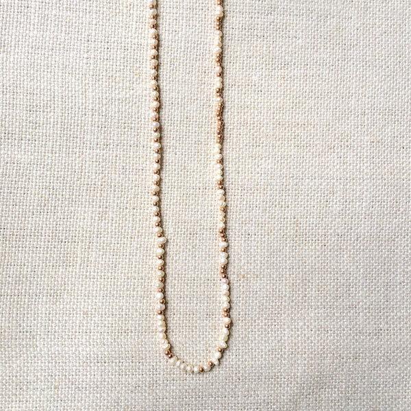 Pearl and Rose Gold Fill Convertible Strand