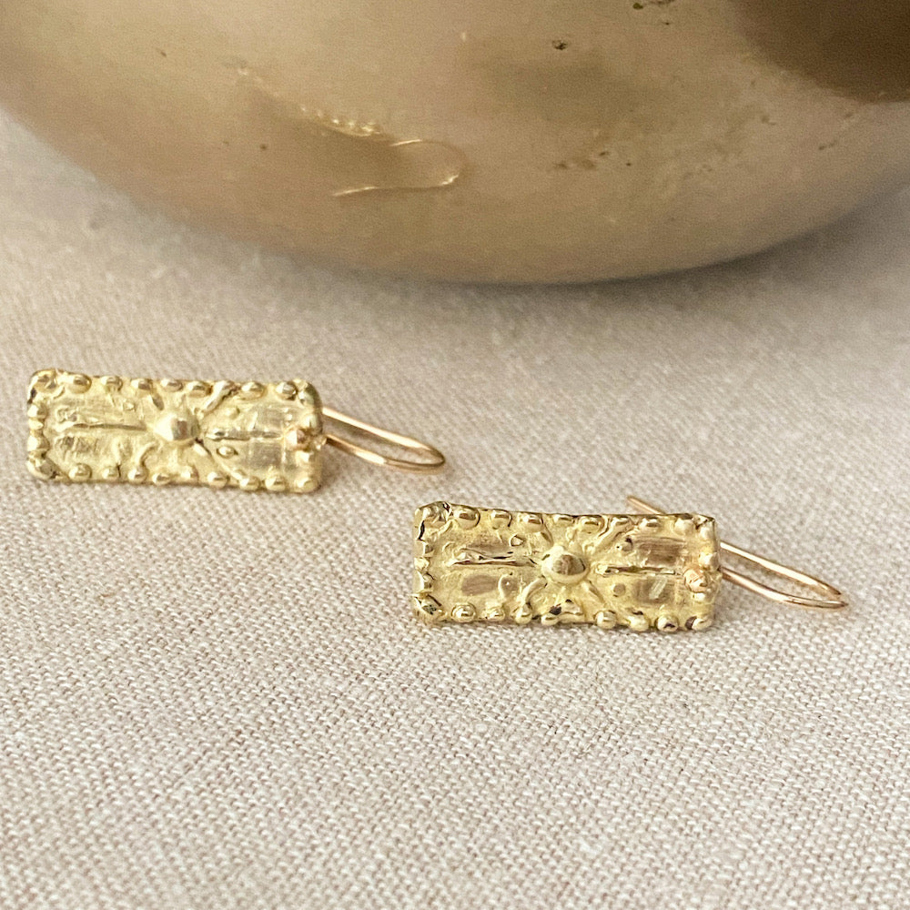 Rectangle Sunburst Earrings