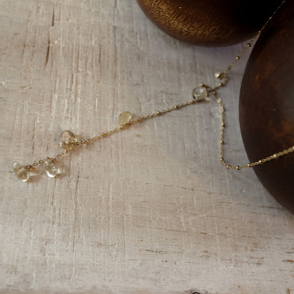 Rutilated Quartz Lariat Necklace