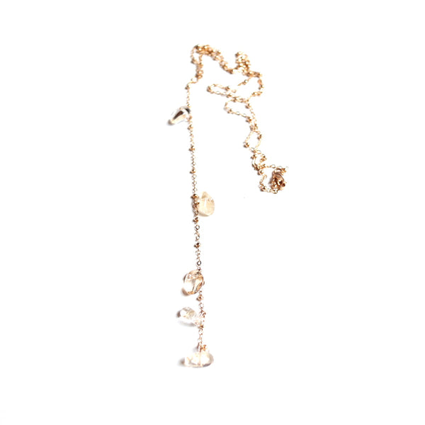 Rutilated Quartz Lariat Necklace