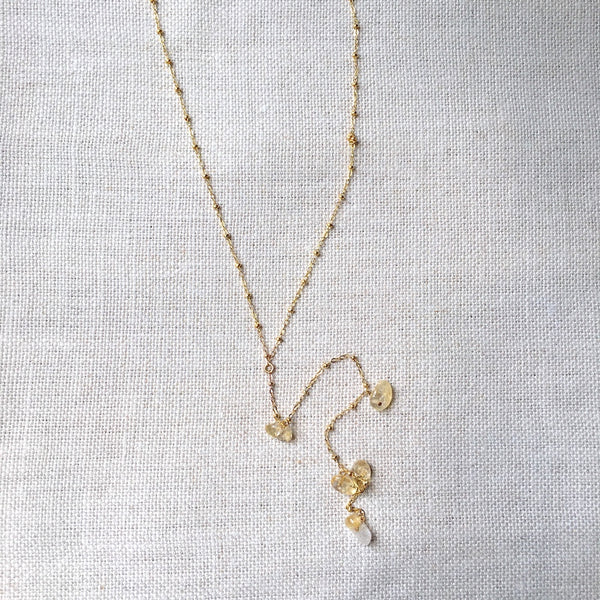 Rutilated Quartz Lariat Necklace