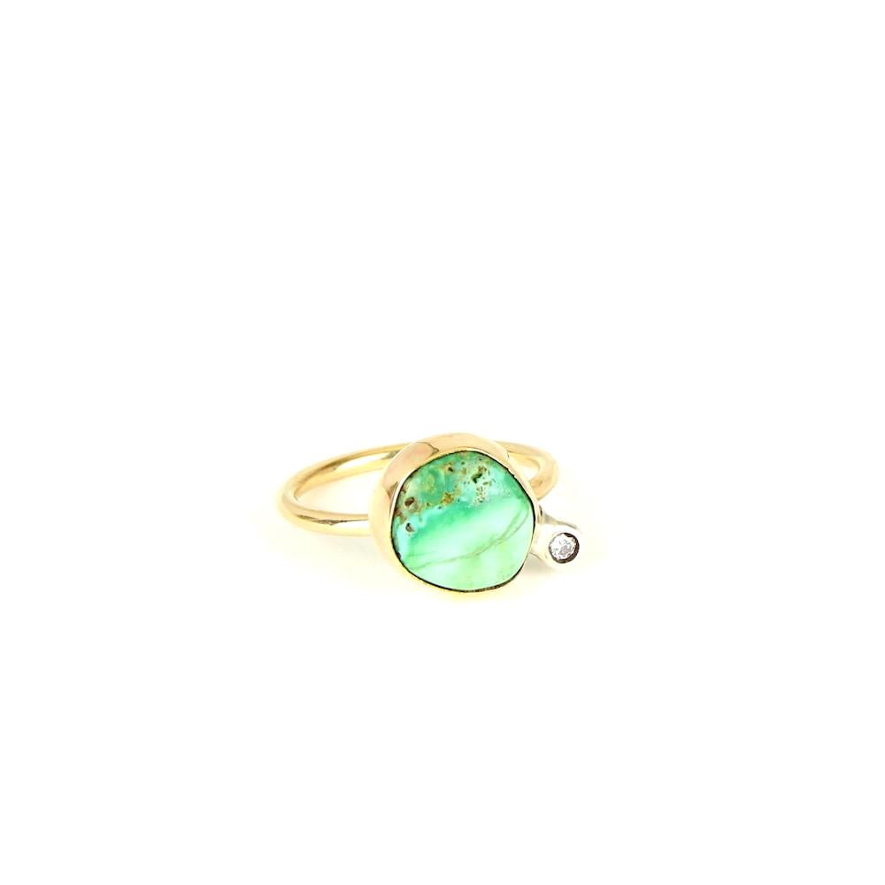 Single Turquoise Diamond Ring