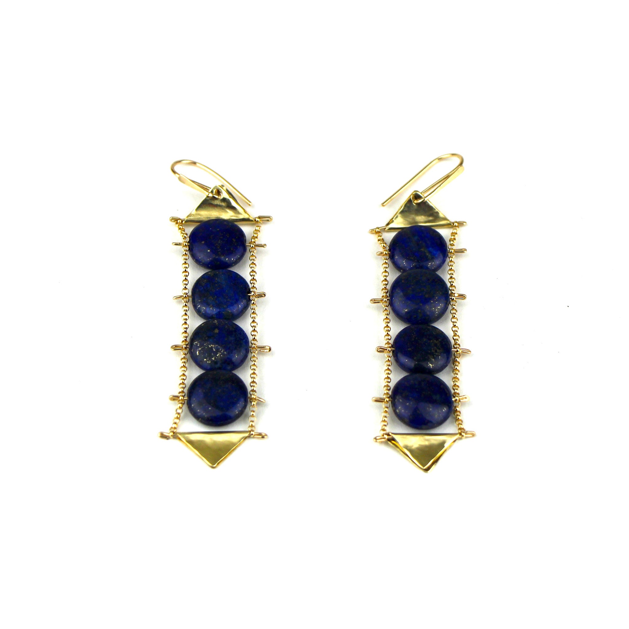 Lapis Triangle Earrings