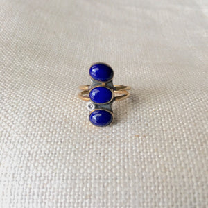 Triple Lapis Diamond Ring