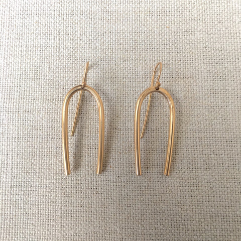 Large Gold Fill Tuning Fork Earrings