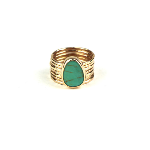 Turquoise Stacking Ring Set in Gold Fill