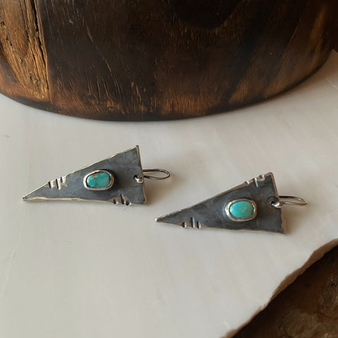Turquoise Arrowhead Earrings
